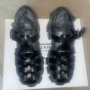 Authentic Prada Rubber Monolith Sandals